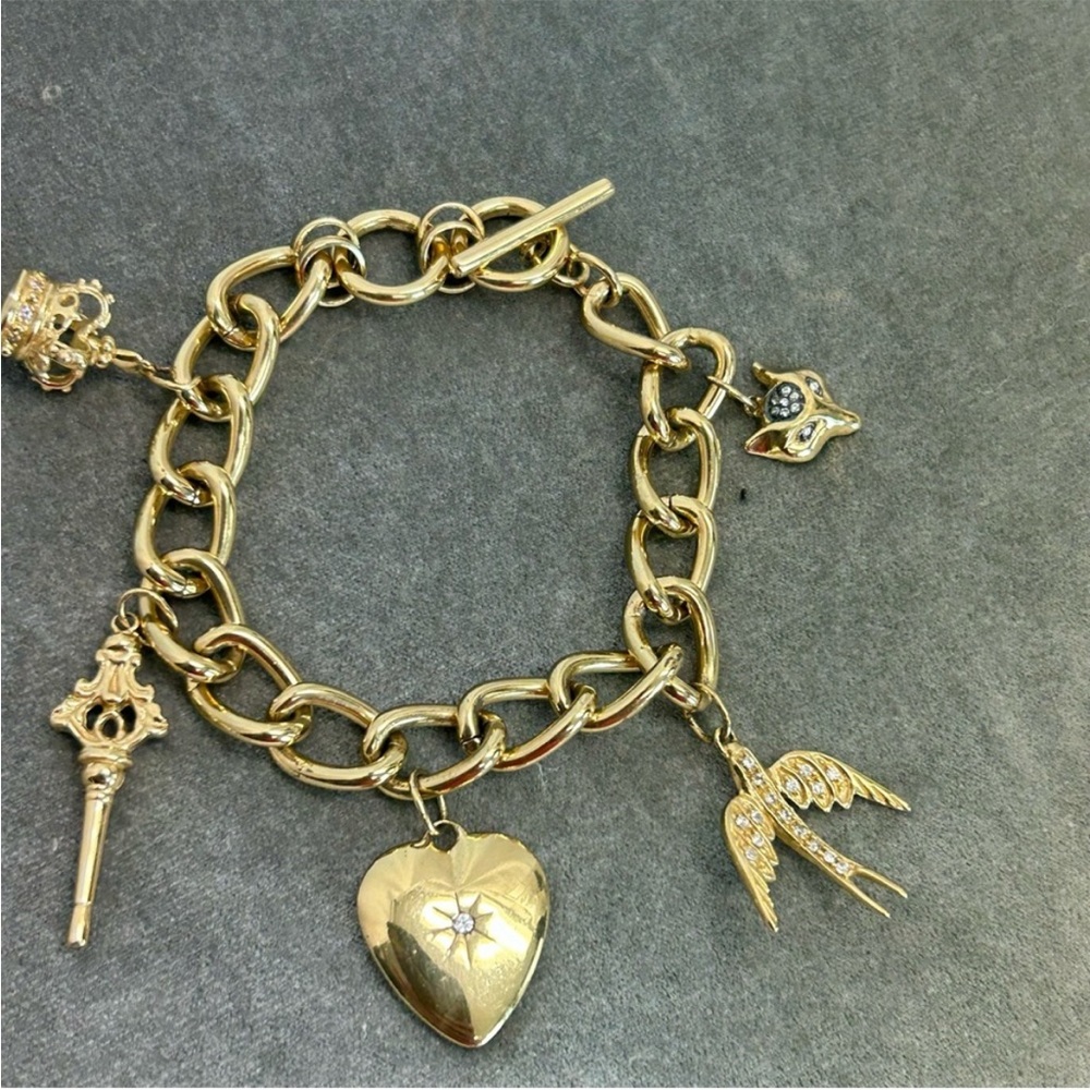 Alice by Temperly for Stella & Dot wonderland charm bracelet gold-tone